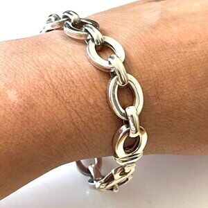 Milor Italy Sterling Silver .925 Oval Link Bracelet 22g 8" Length
